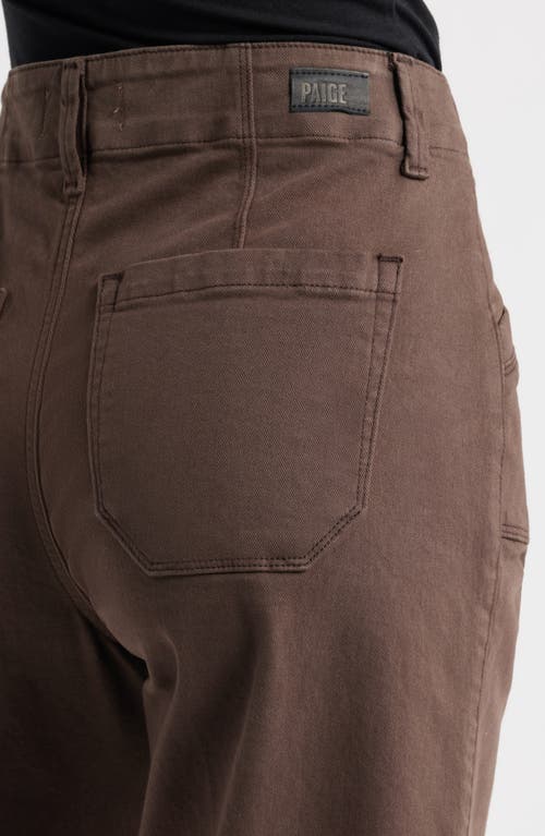 Paige Anessa High Waist Ankle Wide Leg Utility Pants In Brown