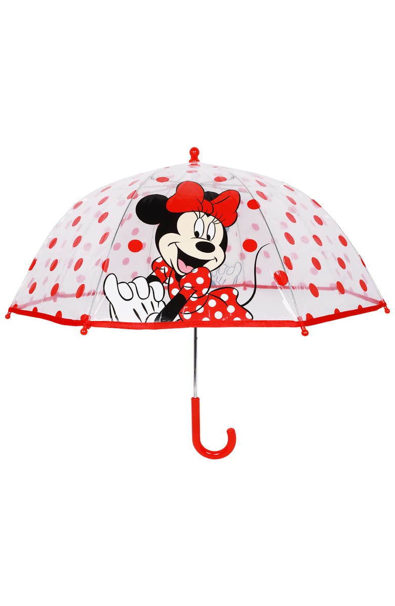 Disney Minnie Mouse Children's Clear Dome Umbrella, Main, color, Red