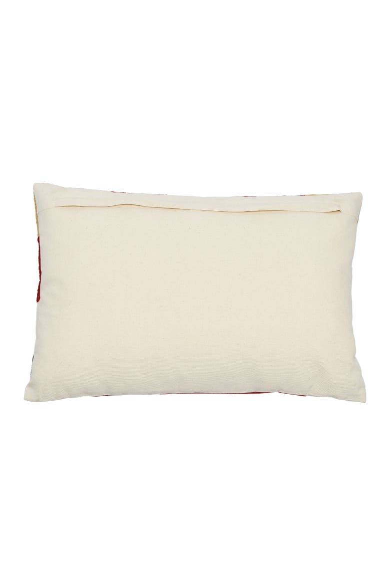 Cotton Embroidered Lumbar Pillow with Suzani Embroidery, Alternate, color, Red