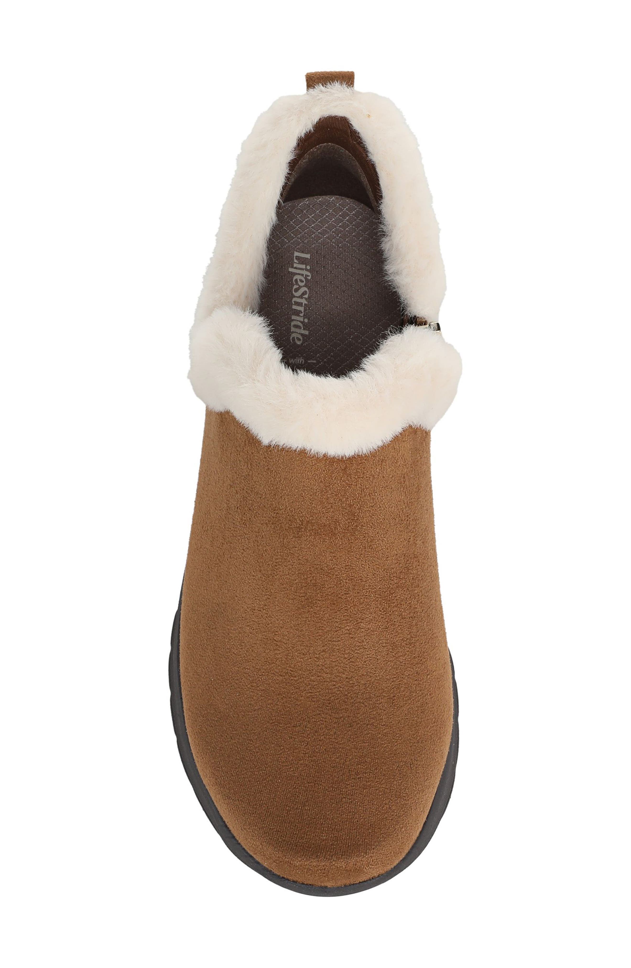 LifeStride Greatness Faux Fur Trim Bootie, Alternate, color, Dark Tan