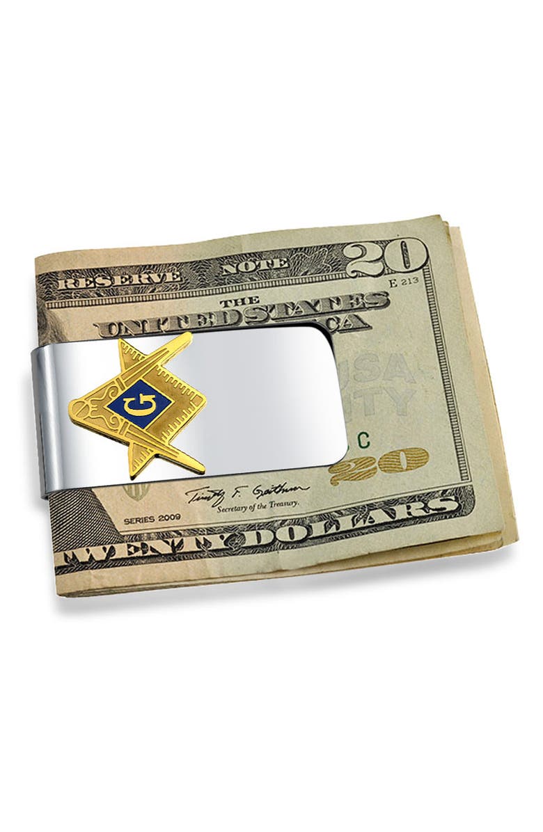 BLING JEWELRY Men's Freemasons Masonic Money Clip, Alternate, color, 