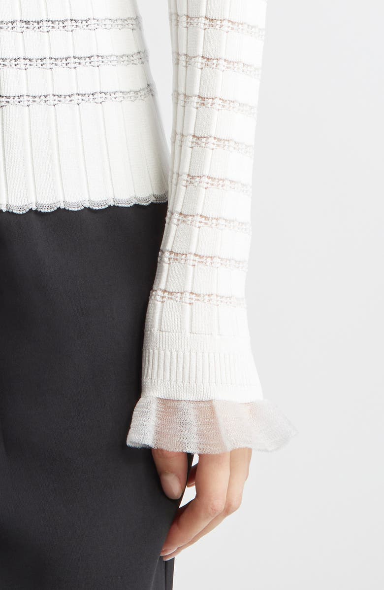 3.1 Phillip Lim Texture Knit Long Sleeve Polo, Alternate, color, Ivory