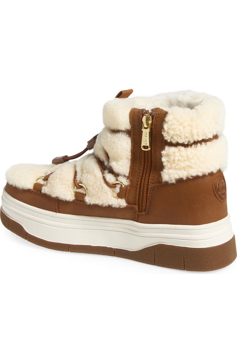 Pajar Janie Waterproof Faux Shearling Platform Bootie, Alternate, color, Tan