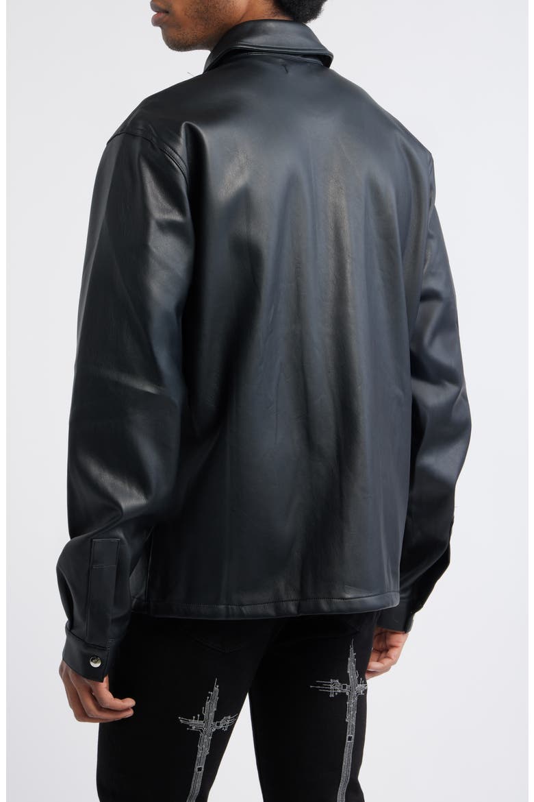 Parlan Faux Leather Shacket, Alternate, color, BLACK PIXELATED