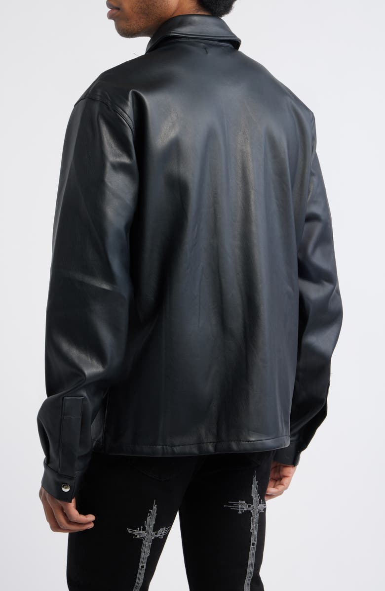 RtA Parlan Faux Leather Shacket, Alternate, color, Black Pixelated