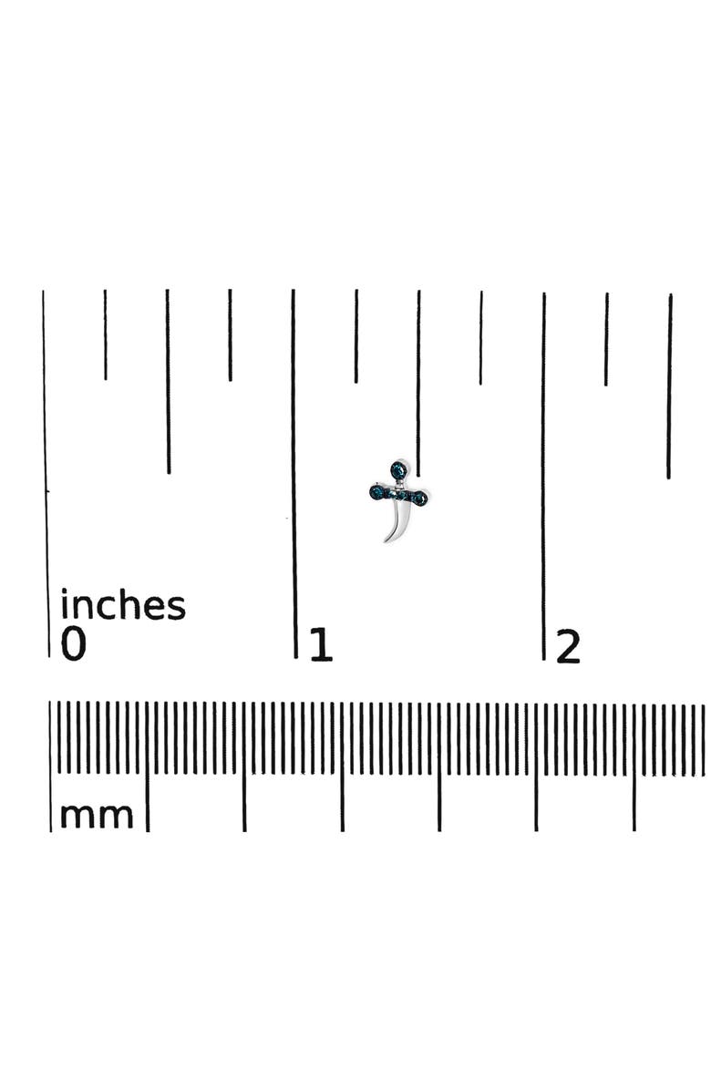 Haus of Brilliance .925 Sterling Silver Blue Diamond Accent Knife Earrings, Alternate, color, White