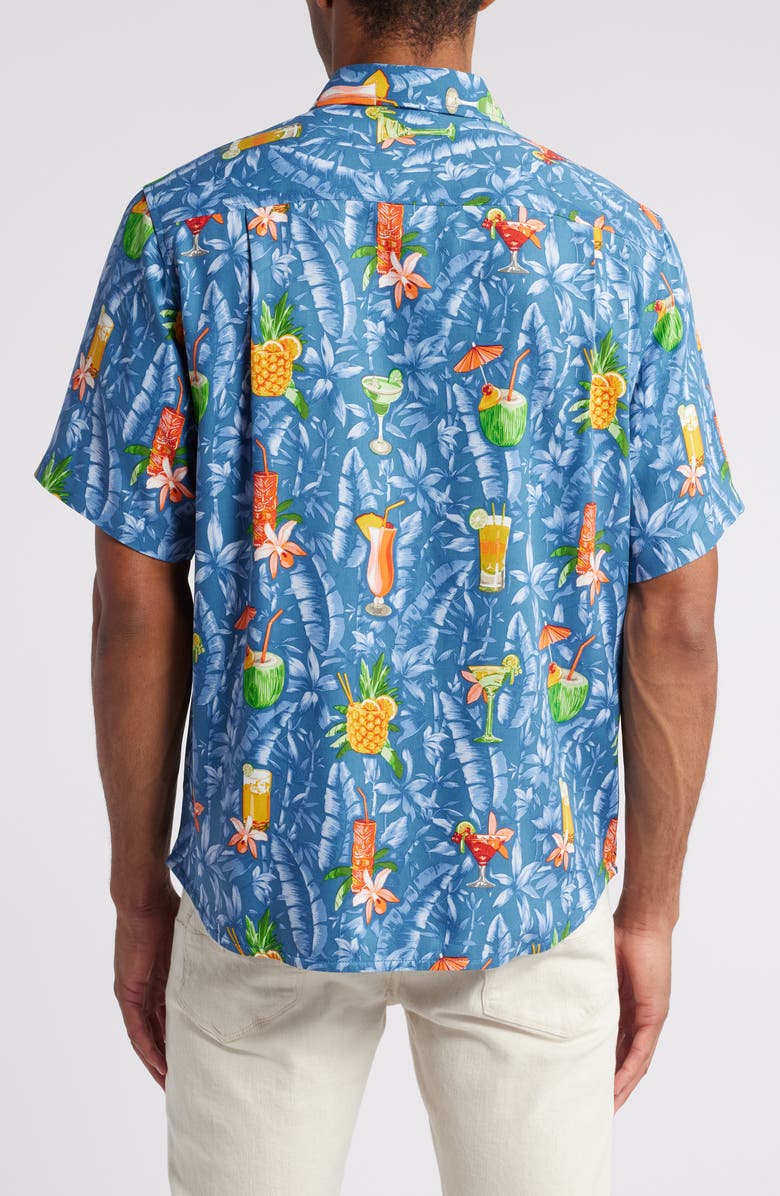 Tommy Bahama Tide One On Print Short Sleeve Silk Button-Up Shirt, Alternate, color, 