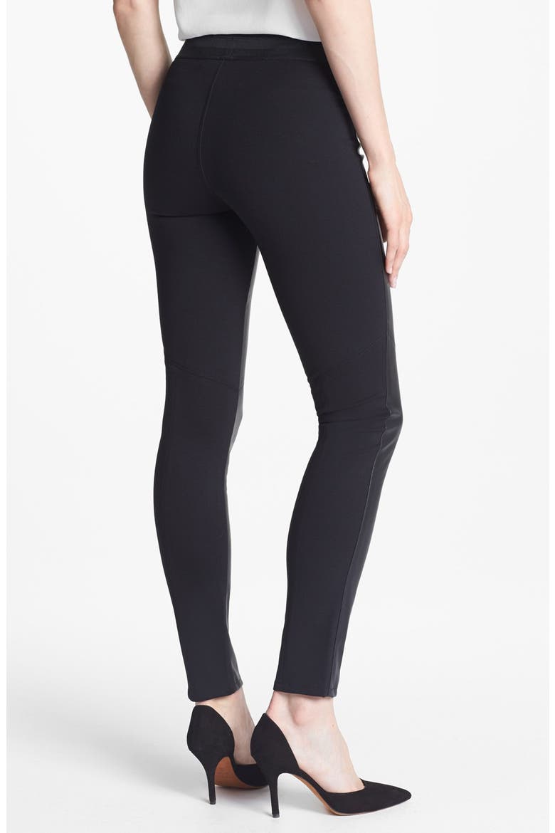 Denim 'Paloma' Faux Leather Leggings, Alternate, color, BLACK
