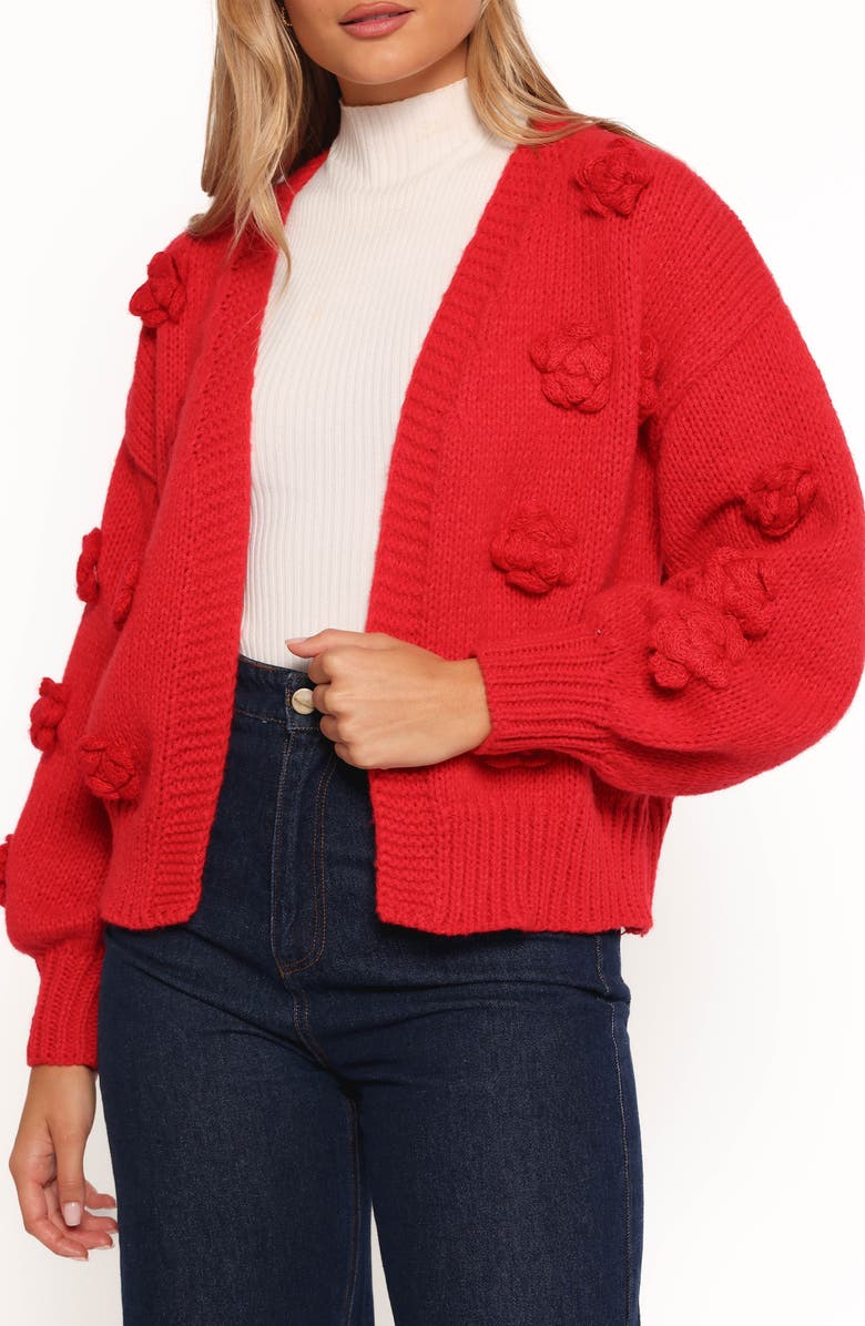 Petal & Pup Doralee Rose Cardigan, Main, color, Red