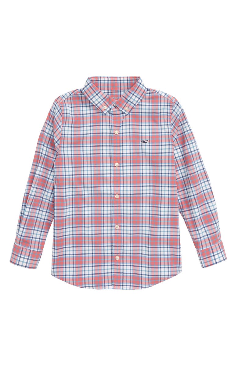 vineyard vines Bluehead Performance Whale Button-Up Shirt, Main, color, 