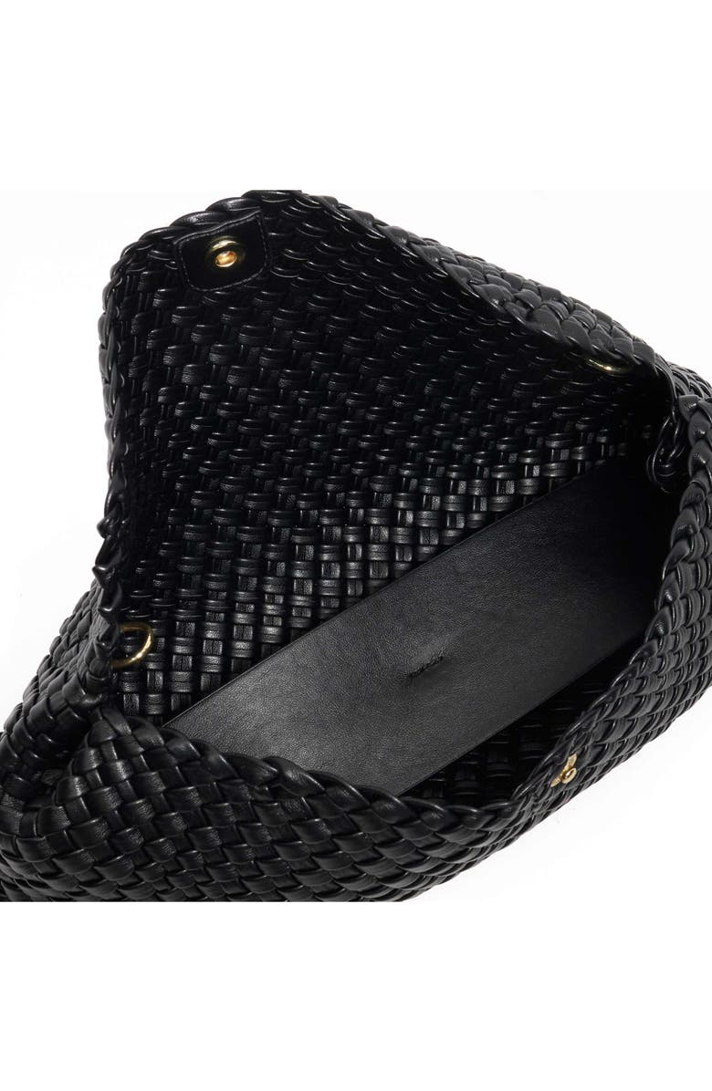 Dune London Encourage Us Woven Faux Leather Clutch, Alternate, color, Black