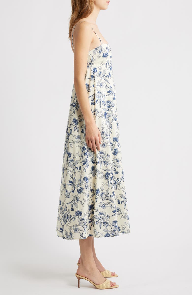 Nia Clove Floral Midi Sundress, Alternate, color, Navy
