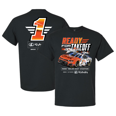 Men's Trackhouse Racing Team Collection Black Ross Chastain #1 Kubota T-45 Flag T-Shirt