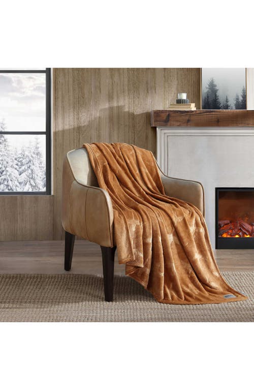 Eddie Bauer Geese Ultra Soft Plush Fleece Reversible Throw Blanket In Brown