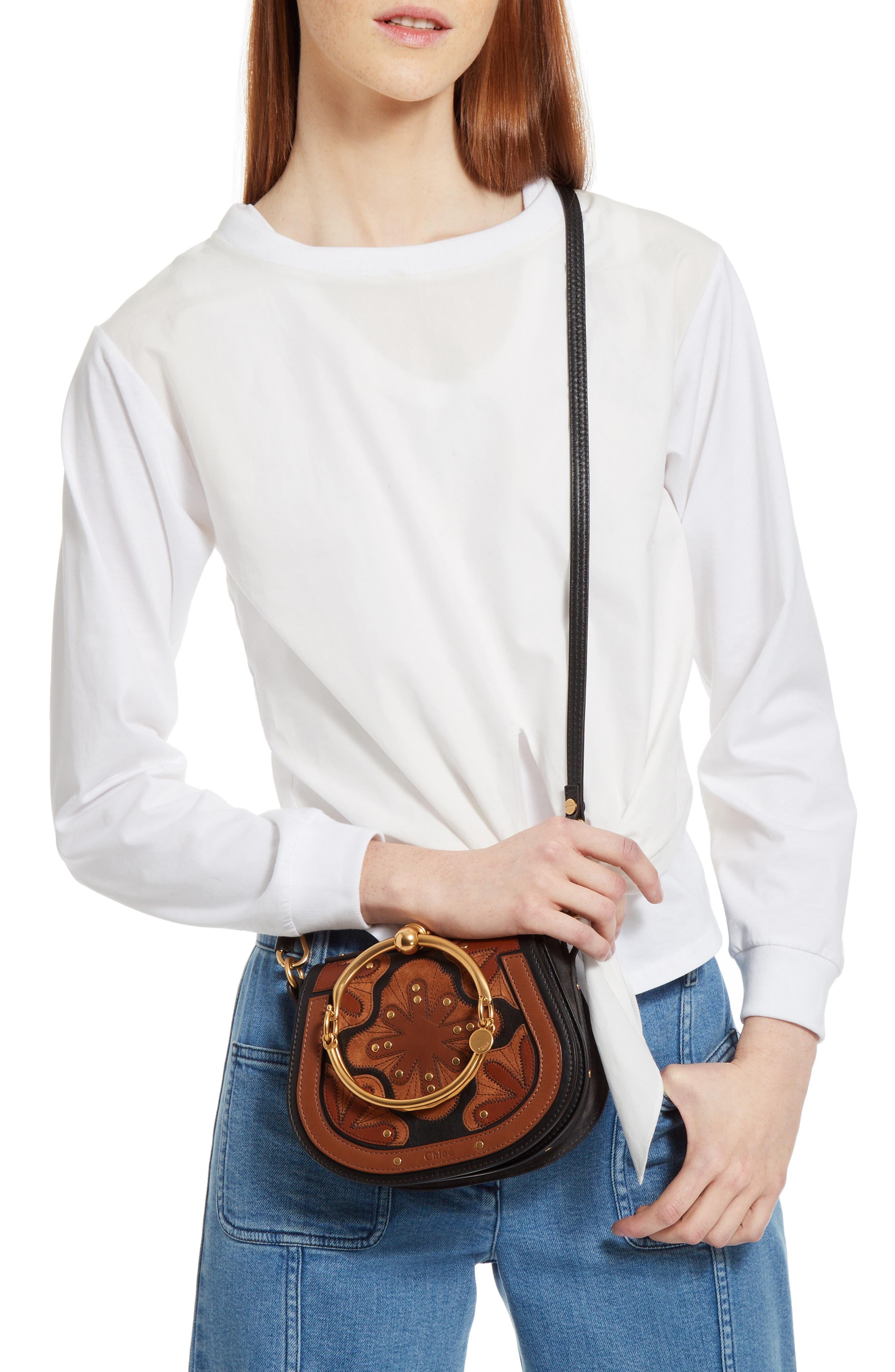 Chloé Small Nile Calfskin Leather Bracelet Bag, Alternate, color, 