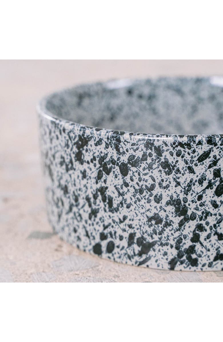 Dexypaws Ceramic Dog Bowl Salt & Pepper, 26oz, Pet Feeding Dish, Alternate, color, Multicolored