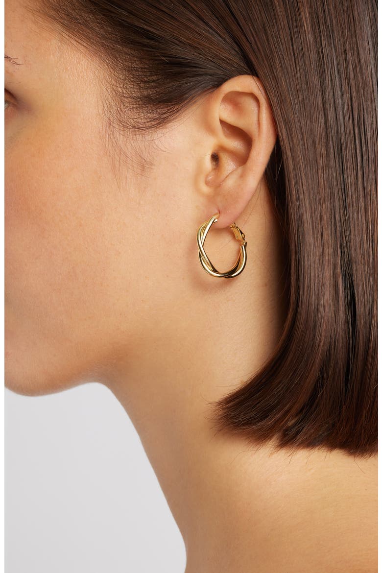 Lainey Twisted Hoop Earrings, Alternate, color, GOLD