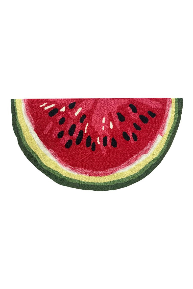 Watermelon Slice Indoor/Outdoor Doormat, Main, color, RED GREEN