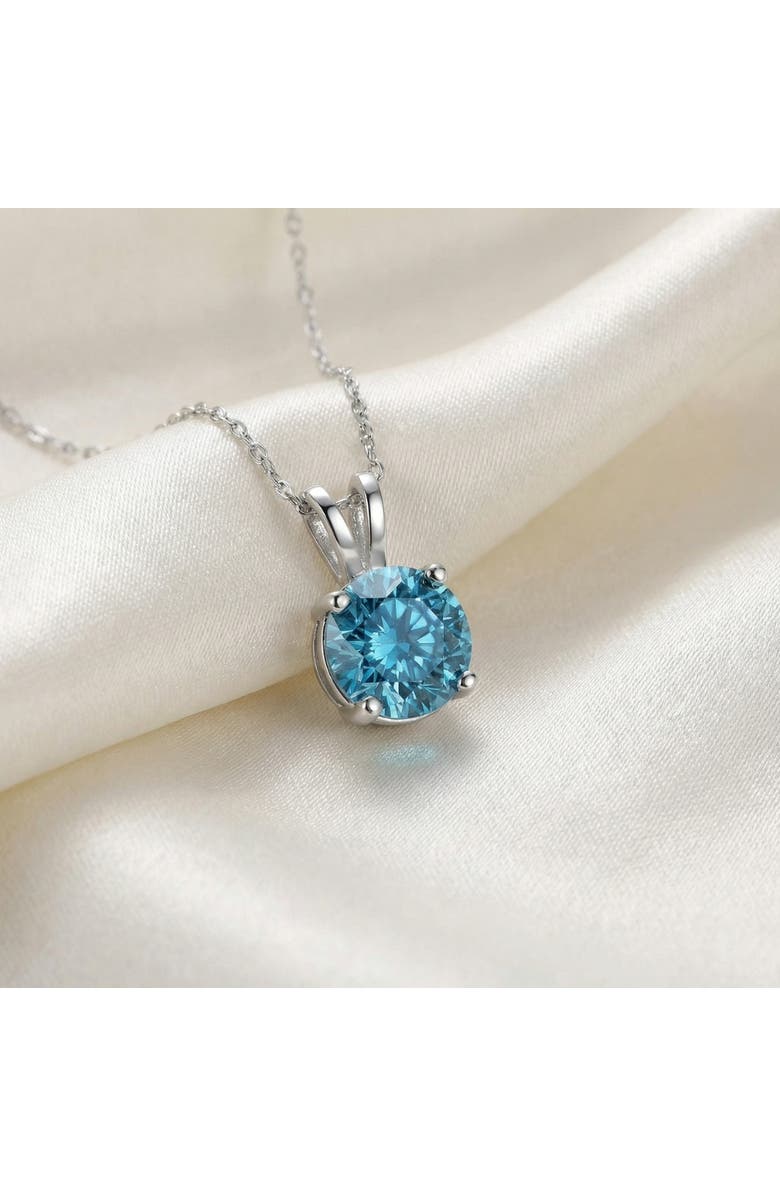 Bliss Diamond 2ct Blue Diamond Solitaire 14K Gold Pendant Lab Grown, Alternate, color, 14K White Gold