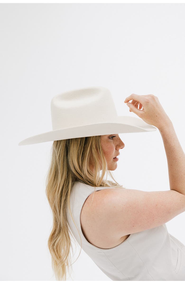 Gigi Pip Stylish Teddy Cattleman Hat, Alternate, color, Off-White