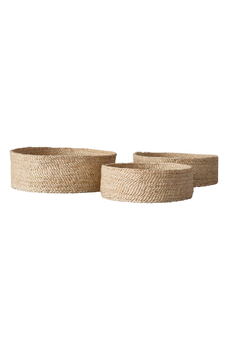 Will & Atlas Set of 3 Round Jute Tabletop Baskets, Main, color, Natural
