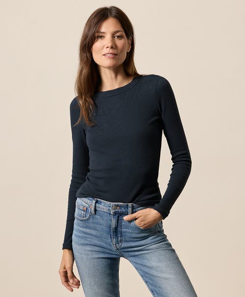 Pact Perfect Rib Long Sleeve Tee In Black