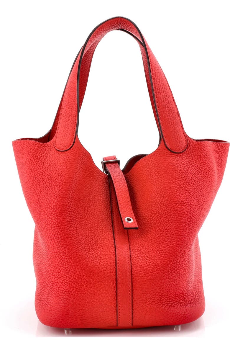 Pre-Owned Hermes Picotin Lock Bag Clemence MM, Main, color, Rouge Tomate