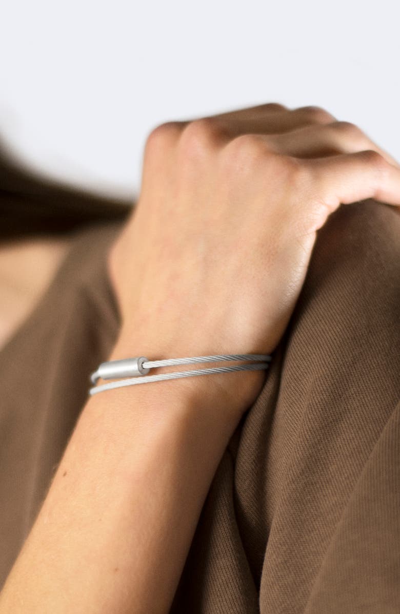 le gramme Men's 9G Brushed Sterling Silver Double Cable Bracelet, Alternate, color, 