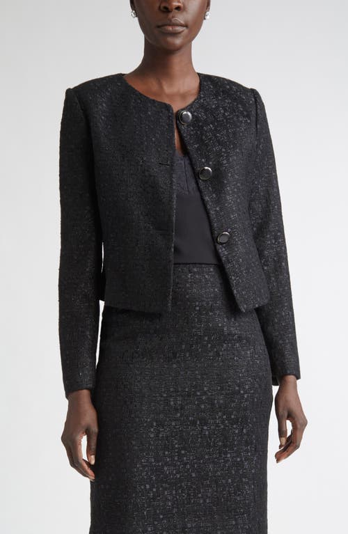 St John St. John Compact Tape Tweed Jacket In Black
