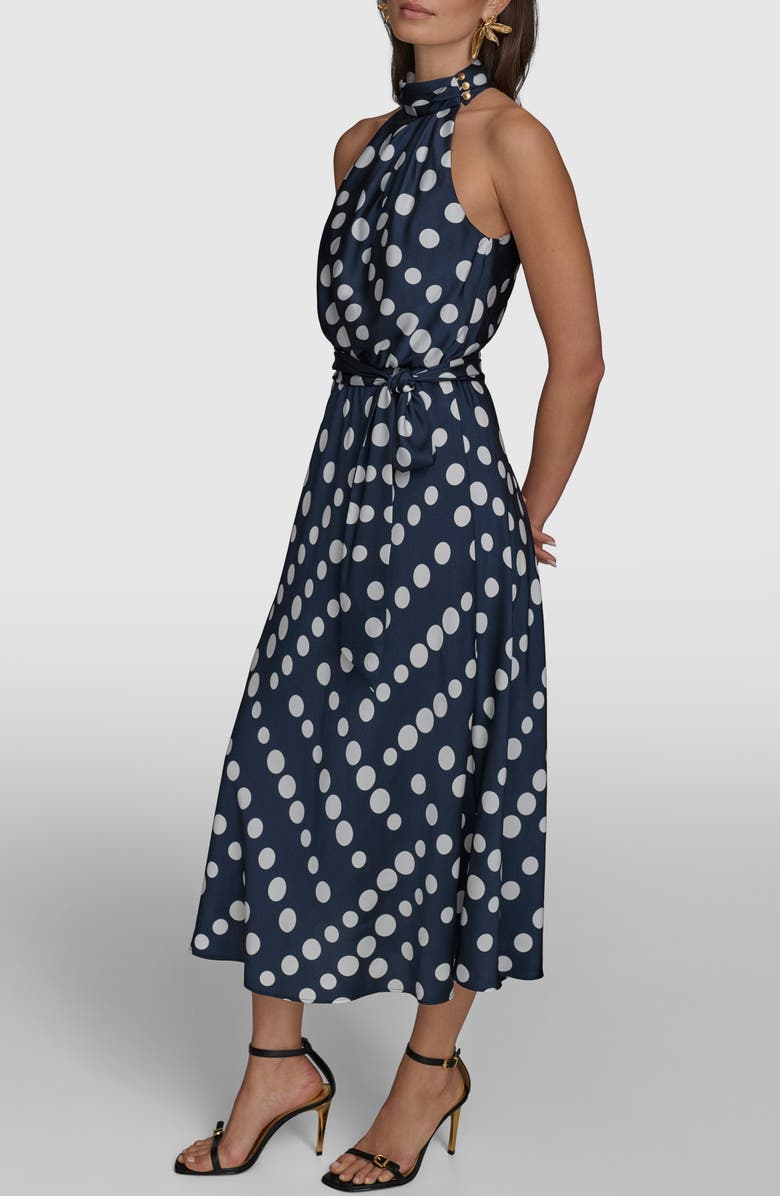 Donna Karan New York Polka Dot Midi Dress, Alternate, color, 