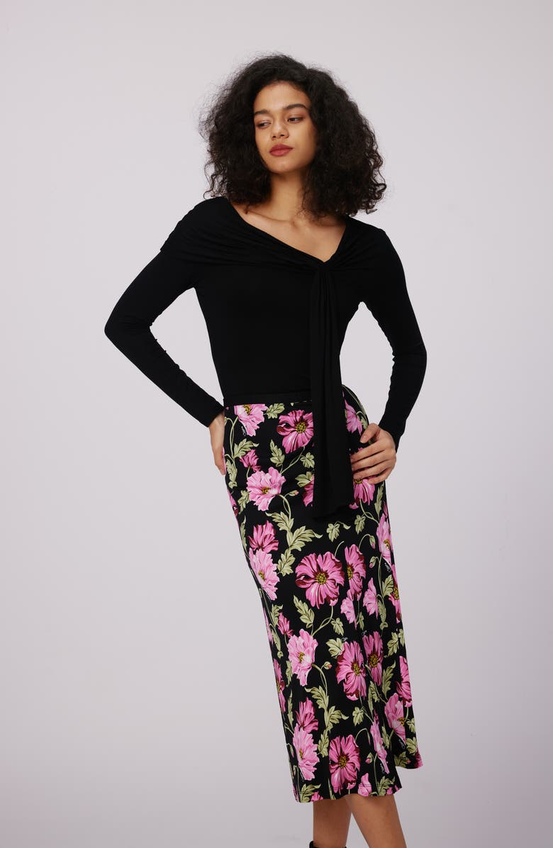 DVF Whitley Floral Midi Skirt, Alternate, color, 