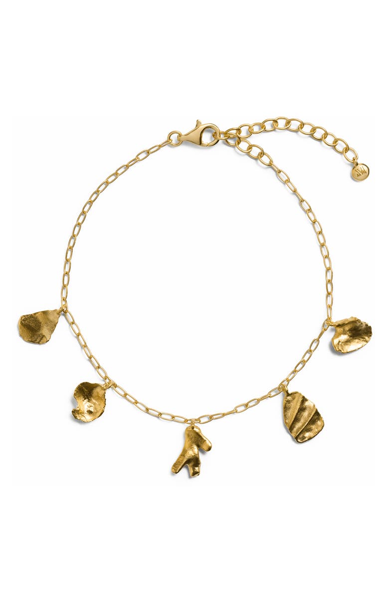 Monica Vinader Fragments Asymmetric Charm Bracelet, Main, color, 18K Gold Vermeil