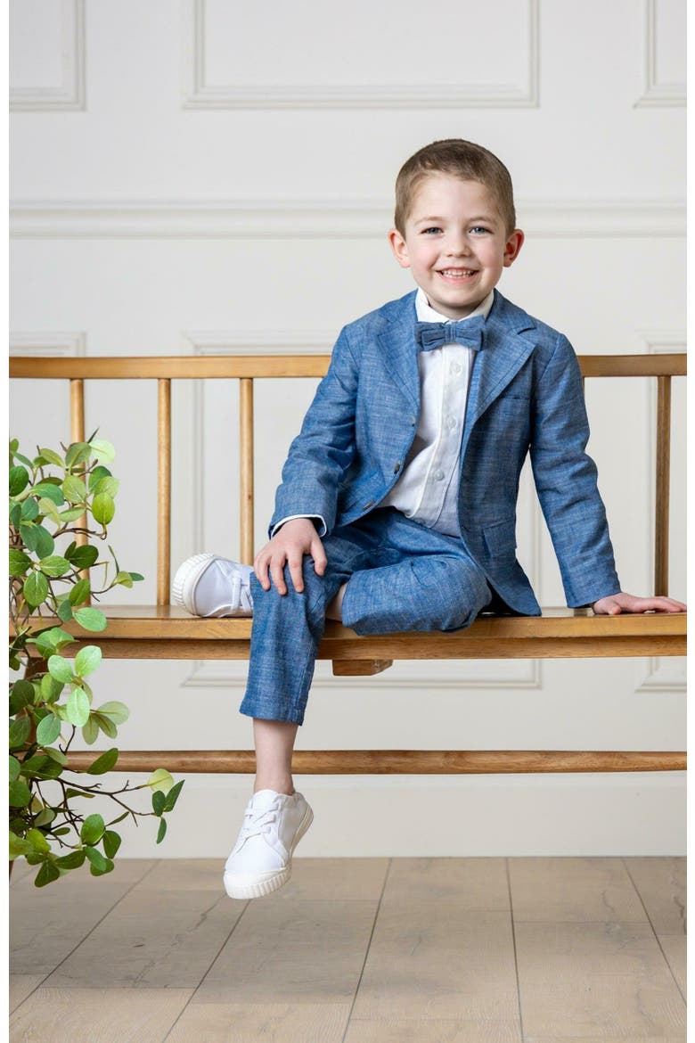 Boys' Organic Chambray Suit Pant, Kids, Alternate, color, Blue Chambray