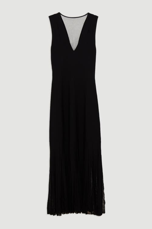 Karen Millen Sheer Skirt Maxi Knit Dress In Black