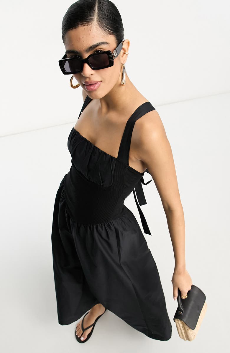 ASOS DESIGN Tie Back Square Neck Sundress, Alternate, color,