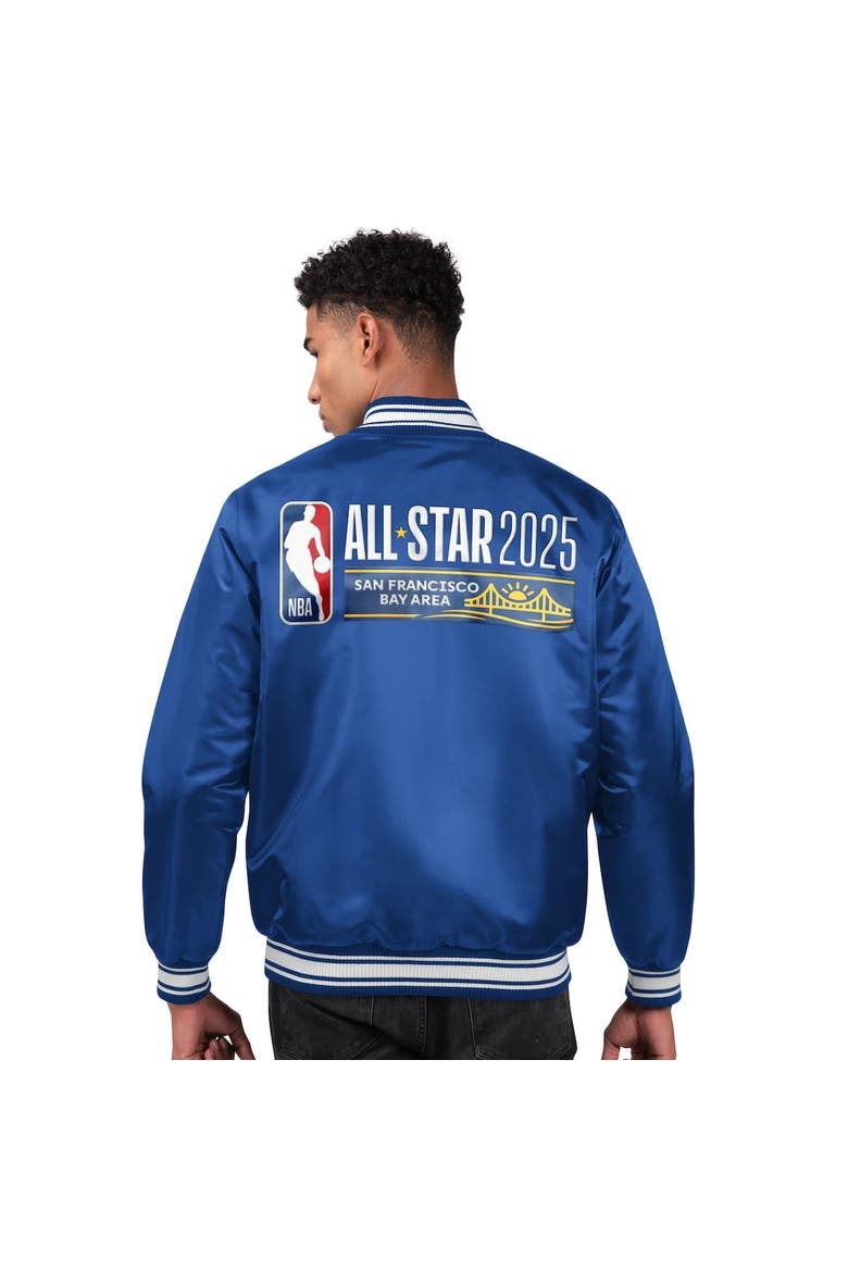 Men's Starter  Royal 2025 NBA All-Star Game Satin Full-Snap Varsity Jacket, Alternate, color, Royal
