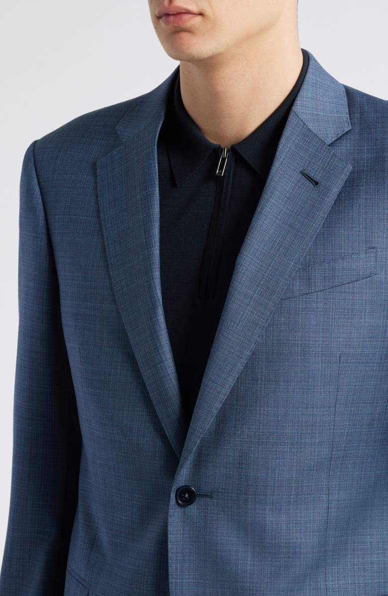 Emporio Armani Blue Mélange Wool Suit, Alternate, color, Blue Melange