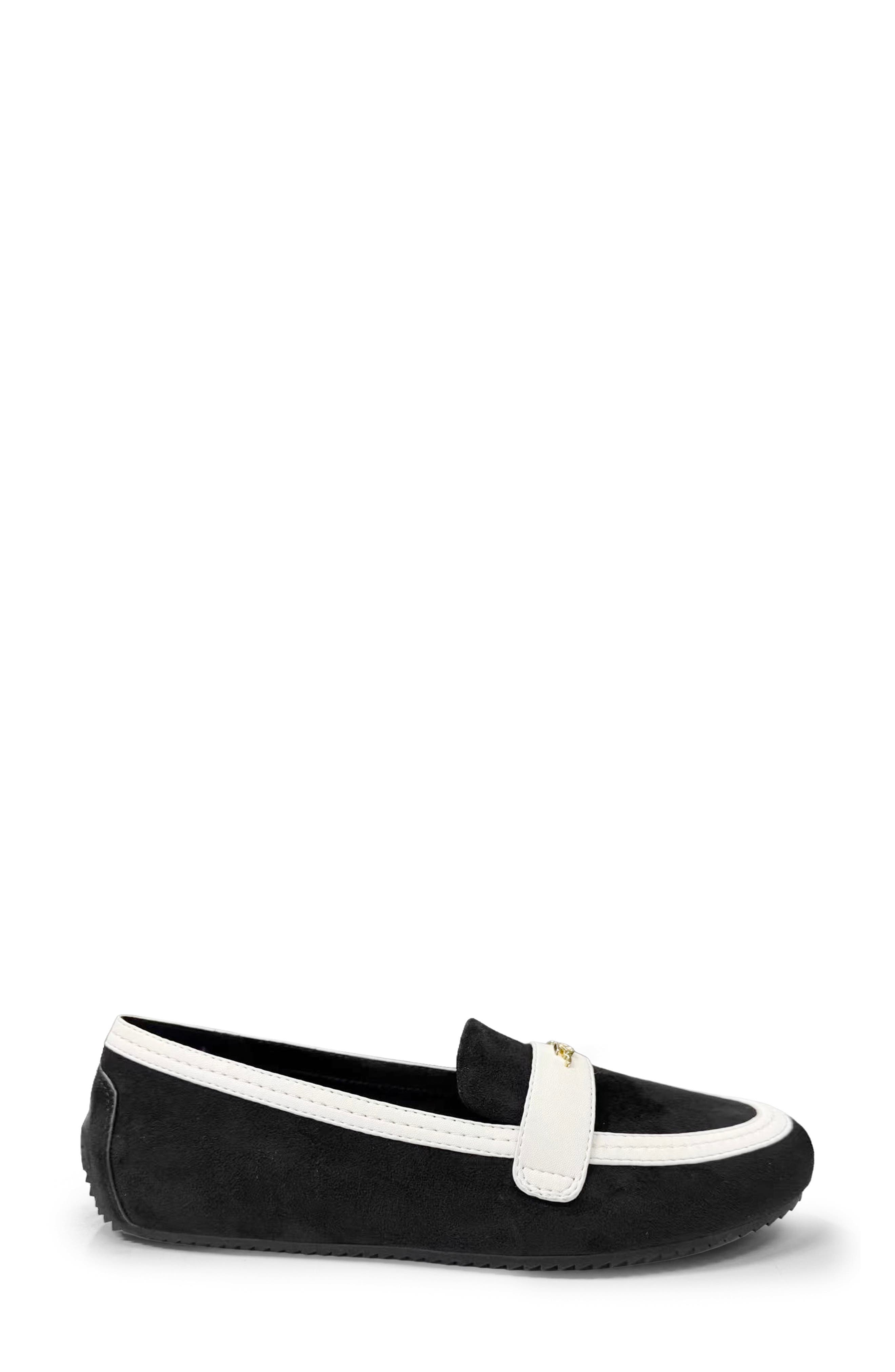 Grimly Driving Loafer, Alternate, color, BLACK/ CREAM