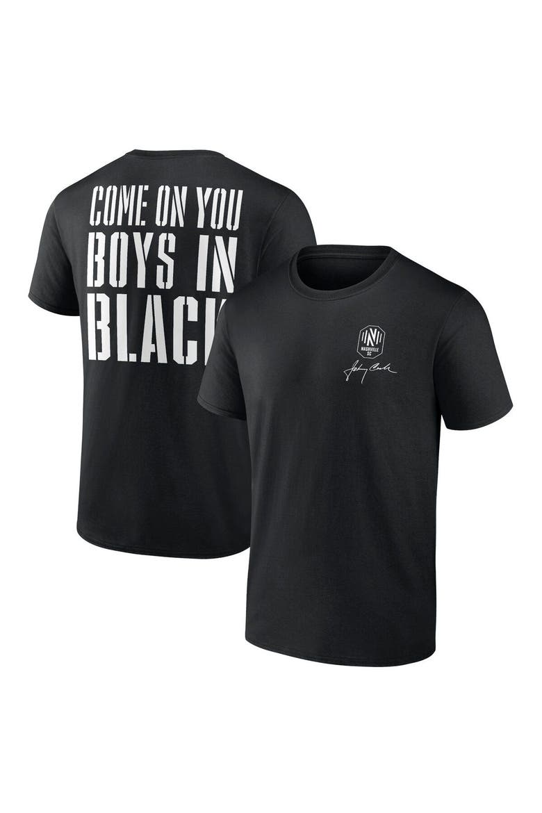 Men's Fanatics Branded Black Nashville SC Johnny Cash Come On T-Shirt, Main, color, Black