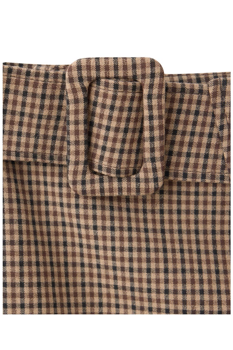 Houndstooth Buckle Mid Rise Miniskirt, Alternate, color, TOBACCO BROWN