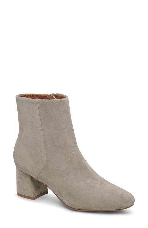 Grey shops booties with heel