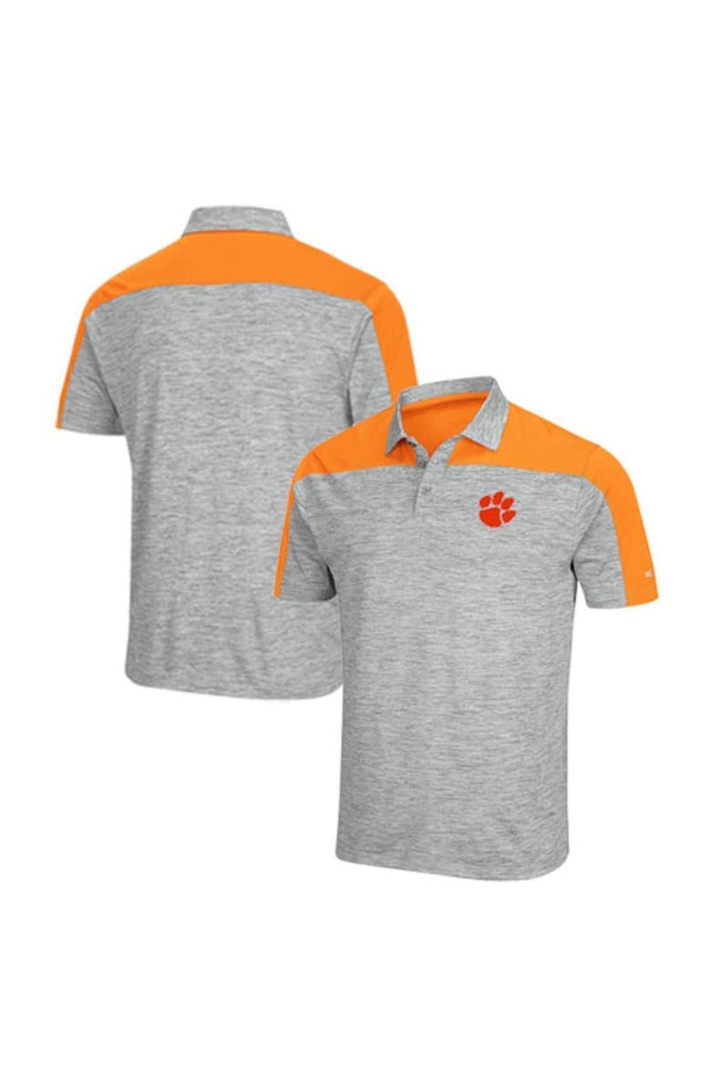 COLOSSEUM Men's Colosseum Gray/Orange Clemson Tigers Einstein Polo, Main, color, 