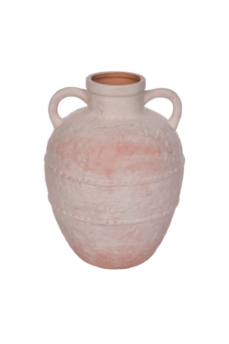Ceramic 11.1 in. Pink Natural Texture Vase, Main, color, Pink
