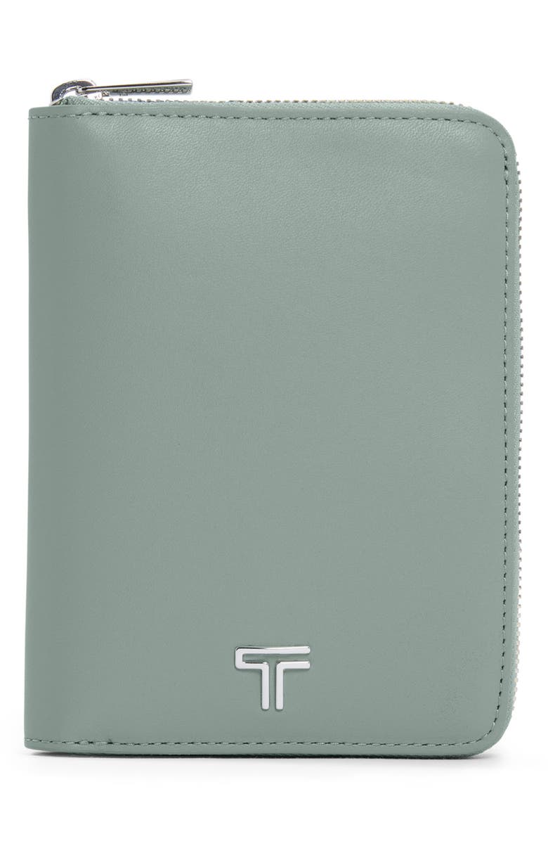 TUMI Belden Zip Around Leather Passport Case, Main, color, Thyme