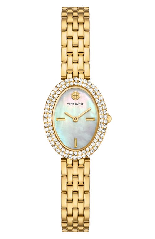 Tory Burch The Oval Two-tone Bracelet Watch, 22mm X 28mm In Gold