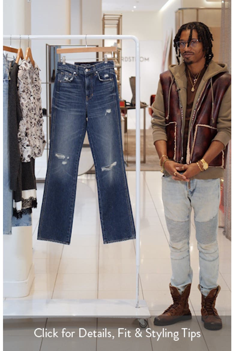 Dylan Ripped High Waist Straight Leg Jeans video