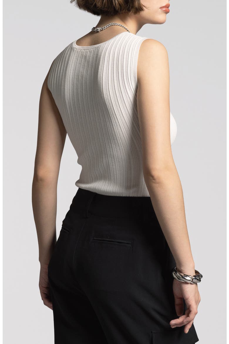 Eleanor Rib Sweater Tank, Alternate, color, BLANC