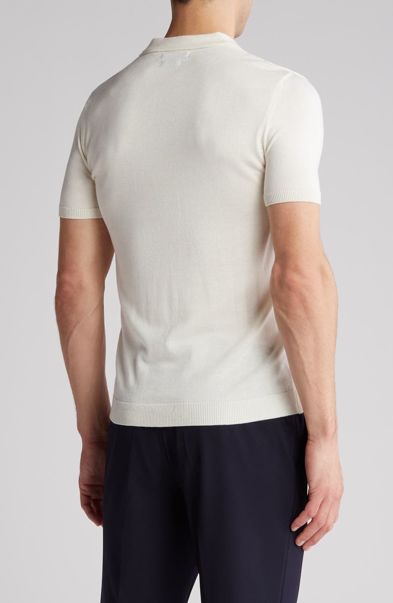 T.R. PREMIUM Textured Sweater Knit Polo, Alternate, color, Cream