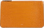 TOTEME Threefold Croc Embossed Leather Clutch