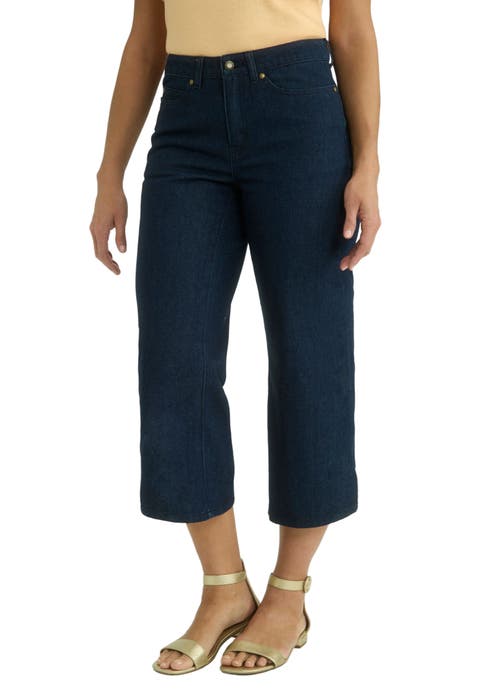 Classic Cotton Denim Wide Leg Crop Jean (Plus Available)